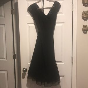 Ruffle Hem Lace Fit & Flare Dress